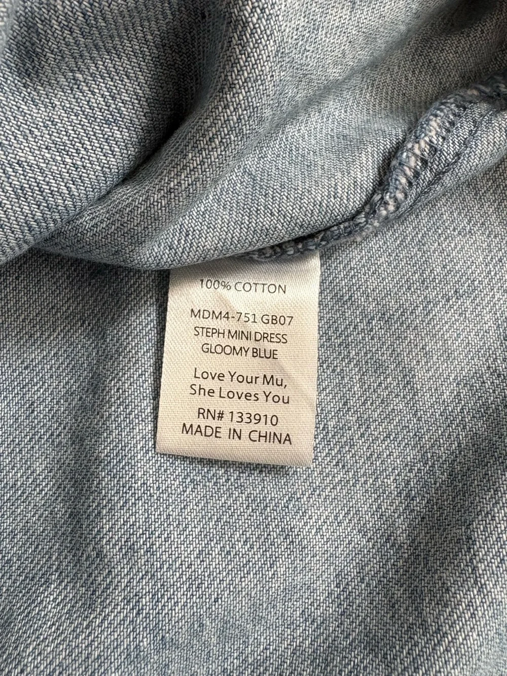 Show Me Your Mumu Steph Mini Dress Gloomy Blue Denim Open Back Revolve Size M - Picture 12 of 12